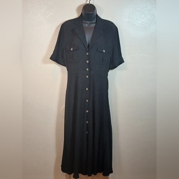 J. Crew Collared camp-pocket shirtdress in black size 6 - Picture 2 of 12